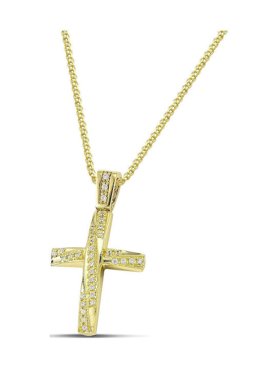 Themelidis Jewels Women's Gold Cross 14K Double Sided