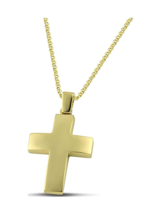 Themelidis Jewels Men's Gold Cross 14K Double Sided
