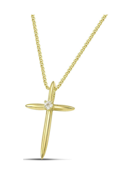 Themelidis Jewels Γυναικείος Χρυσός Σταυρός 14Κ χωρίς Αλυσίδα