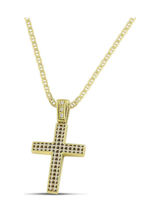 Themelidis Jewels Γυναικείος Χρυσός Σταυρός 14Κ Διπλής Όψης χωρίς Αλυσίδα
