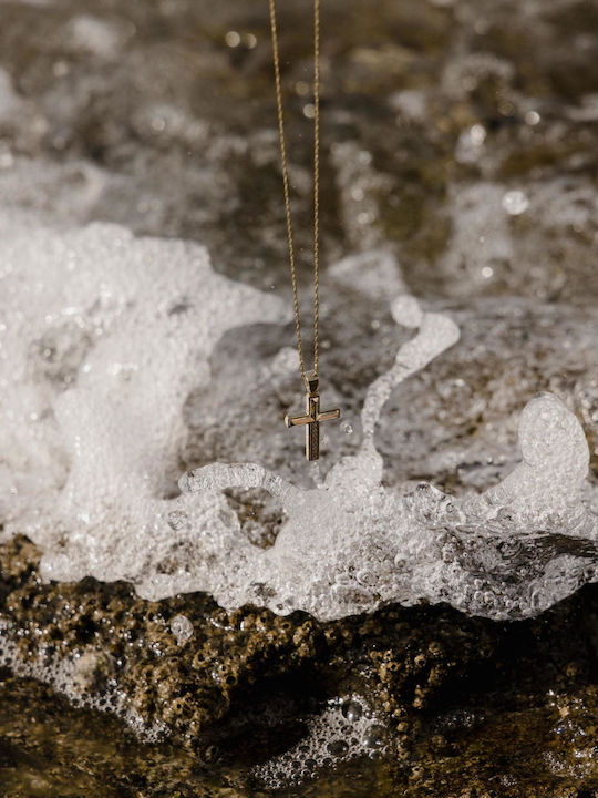 Themelidis Jewels Γυναικείος Χρυσός Σταυρός 14Κ Διπλής Όψης χωρίς Αλυσίδα