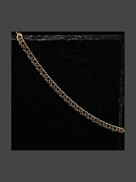 Themelidis Jewels Ανδρική Ασημένια Αλυσίδα Λαιμού Επιχρυσωμένη Φαρδιά Πάχους 7.8mm και Μήκους 45cm