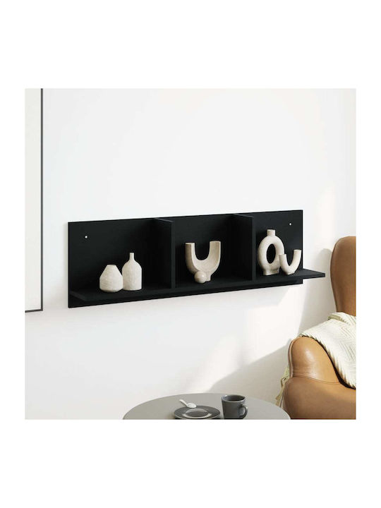 Shelf Wall Black Velvet-Black Metal 100x16.5x30cm