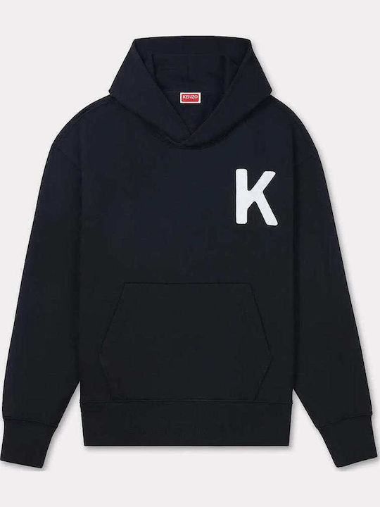 Lucky Tiger Long Women's Sweatshirt Hooded Black
