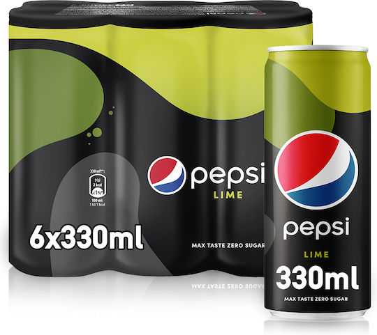 Pepsi Max Cola Lime με Ανθρακικό σε Κουτί 6x330ml