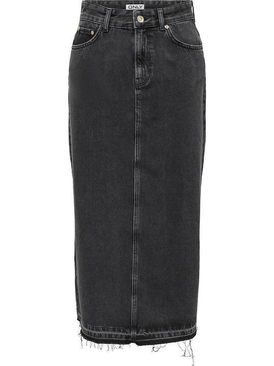Maxi Φούστα Πουά Washed Black