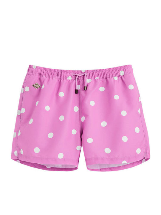 Pink Dot Men's Swimwear Shorts Pink with Patterns