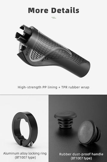 Rockbros HU-7016802870652 Bicycle Handlebar Grips in Black Color
