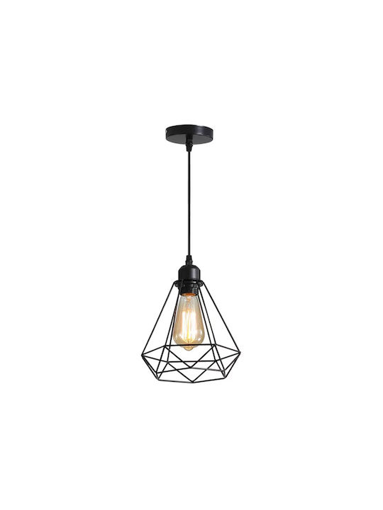Pakketo Jabrey Pendant Light Black with Socket E27 20.5x20.5x25cm