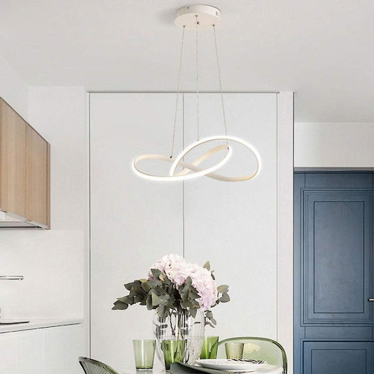 Powertech Κρεμαστό Φωτιστικό Λευκό LED με Φυσικό Λευκό Φως 60x60εκ.