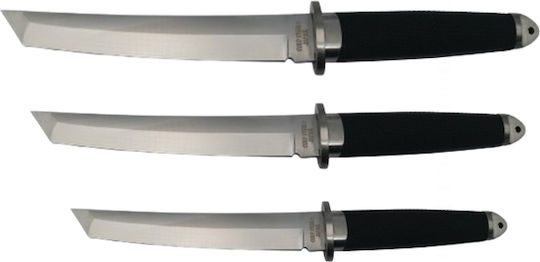 Set Three Hunting Knives Ideallstore Stainless Steel Silver 43 Cm Including Sheath