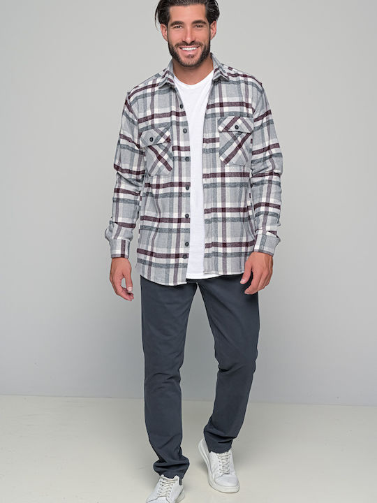 Ben Tailor Herrenhemd Langärmelig Flanell Grey