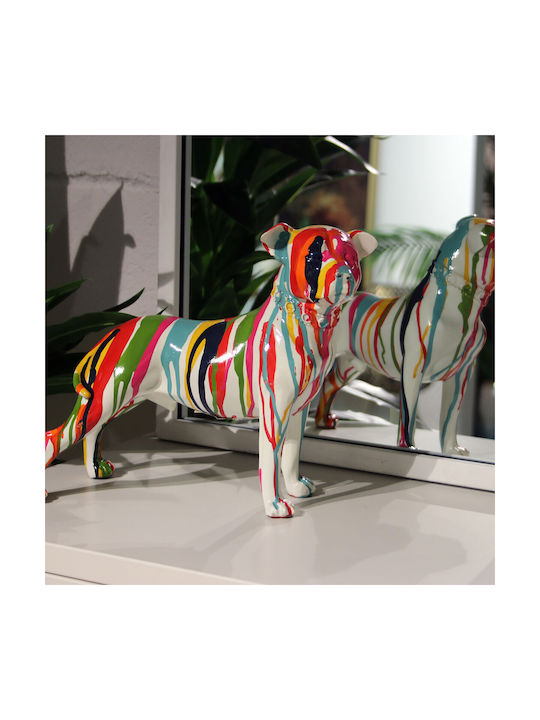 Dekorative Figur Alexandra House Living Mehrfarbiger Plastik-Hund Malerei 13 x 29 x 26 cm