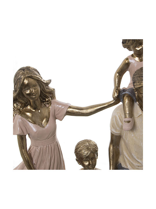 Decorative Figure Alexandra House Living Plastic Material Gold Family 11 X 22 X 28 Cm