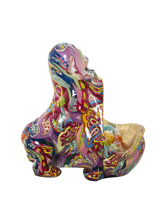 Decorative Figure Alexandra House Living Multicolored Plastic Gorilla Graffiti 18 X 21 X 23 Cm Bowl