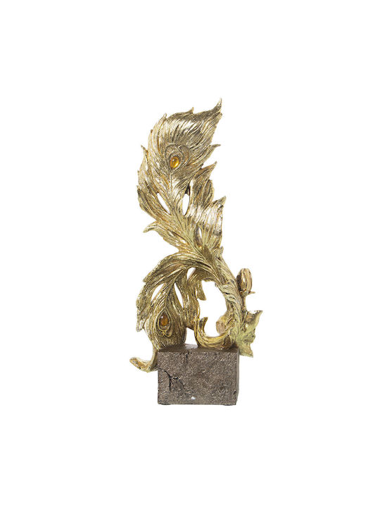 Decorative Figure Alexandra House Living Gold Plastic Material Leaves 15 X 18 X 42 Cm