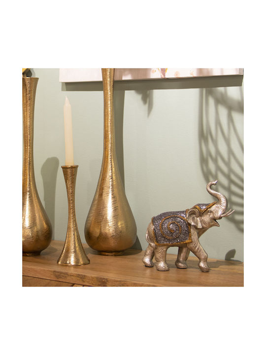 Figurină Decorativă Alexandra House Living Elefant din Plastic Argintiu 12 X 24 X 23 Cm