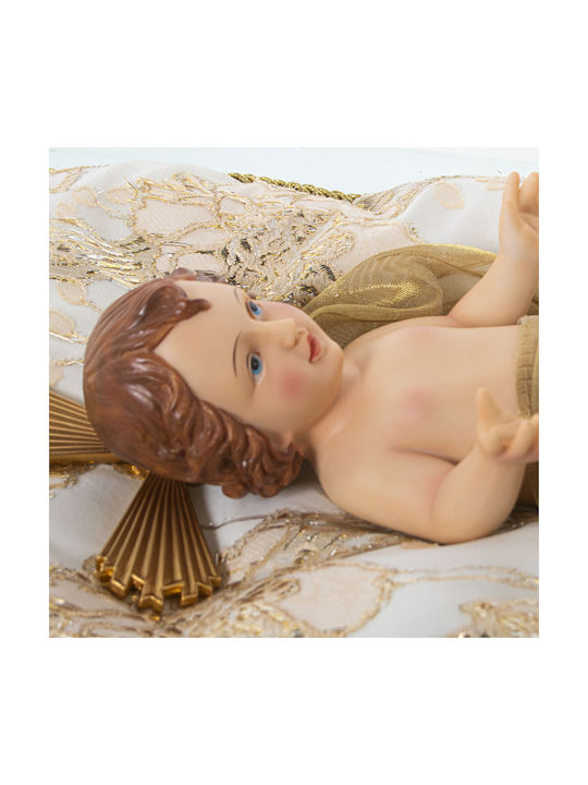 Decorative Figure Alexandra House Living Plastic Material Gold Baby Jesus 12 X 15 X 23 Cm Pillow