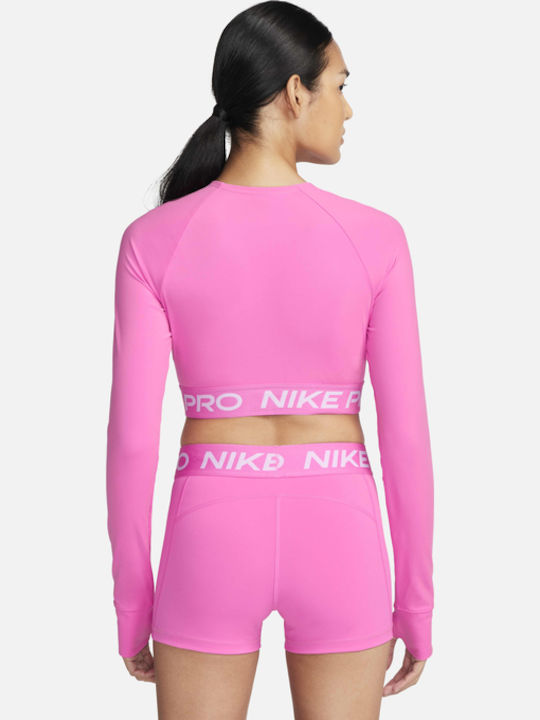 Pro Women's Sports Long Sleeve Top Dri-Fit Pink