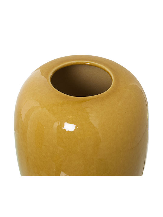 Vase Alexandra House Living Senfgelb Keramik Hell 16 x 16 x 27 cm