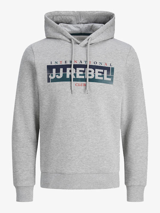 Jack & Jones Sweat Light Grey Melange with Hood