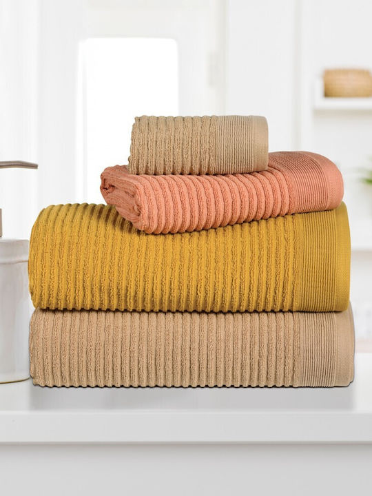 Das Home 3pc Bath Towel Set 0742 70xcm. 0742 Ochre Weight 530gr/m²