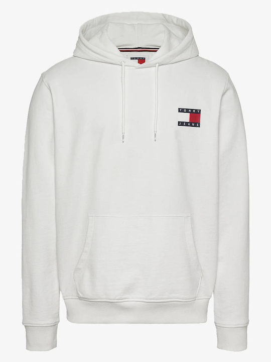 Flag Sweatshirt with Hood White