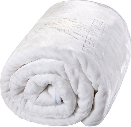 Greenwich Polo Club 3470 Velvet Blanket Single 160x240cm White