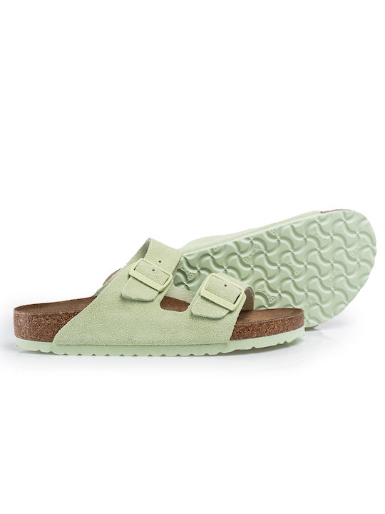 Birkenstock Women's Flat Sandals in Green Color