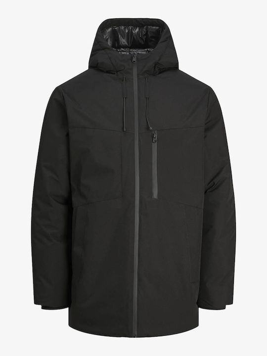 Jack & Jones Men's Winter Parka Jacket Black