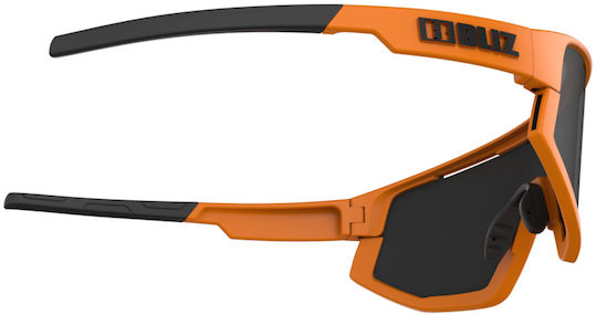Bliz Fusion Cycling Glasses with Orange Frame and Mirror Lenses Dark Transparent
