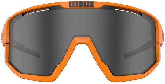 Bliz Fusion Cycling Glasses with Orange Frame and Mirror Lenses Dark Transparent