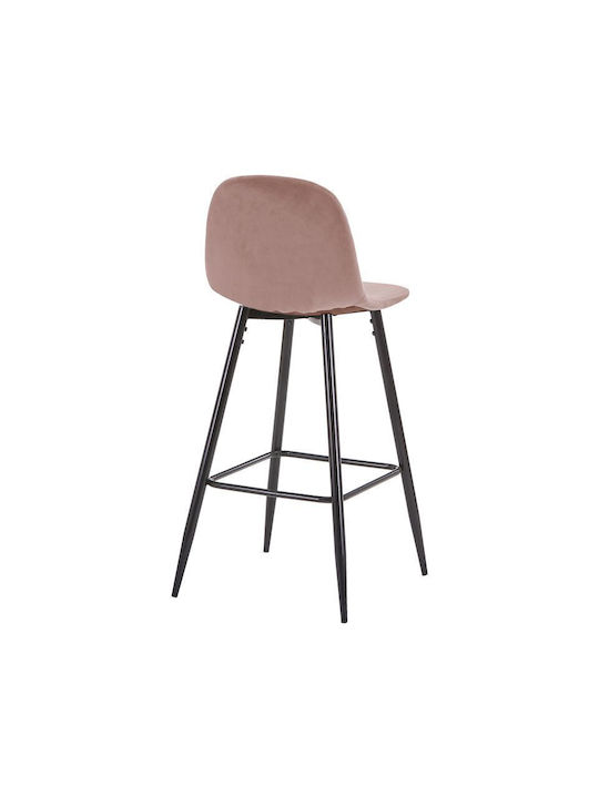 Stool Bar with Backrest Metallic Bella Rotten Apple Velvet 41x47x93cm