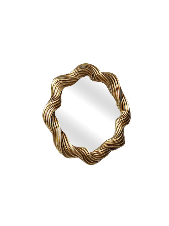 Romimex Wall Mirror with Gold Plastic Frame 31x29cm 1pcs