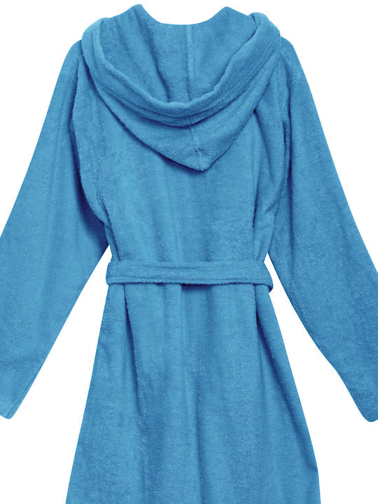 Das Home Casual Hooded Bathrobe Light Blue 430gr/m² 460180305908