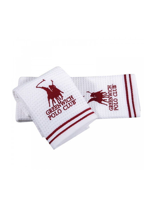 Greenwich Polo Club Towel made of 100% Cotton in Red Color 40x60cm 2pcs