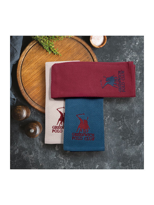 Greenwich Polo Club 2801 Towel from 100% Cotton in Blue Color 40x60cm 2pcs