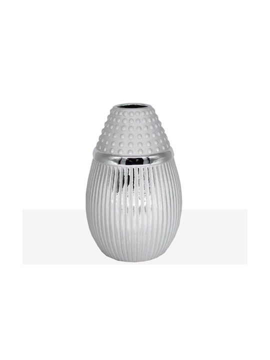 Romimex Decorative Vase Silver 18x18x28cm