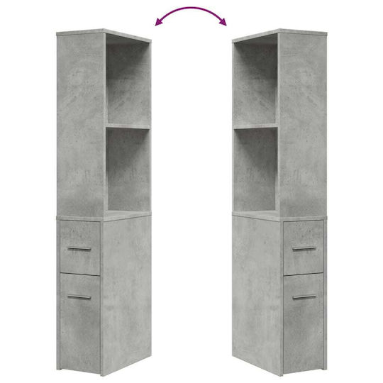 vidaXL Ντουλάπι Μπάνιου 22x41x135cm Γκρι