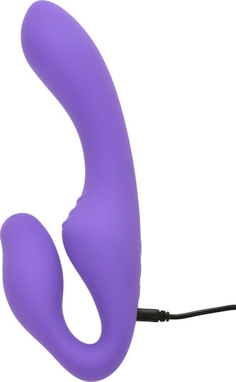 Kinksters Trägerlos Strap On mit Dildo mit Vibration in Lila Farbe