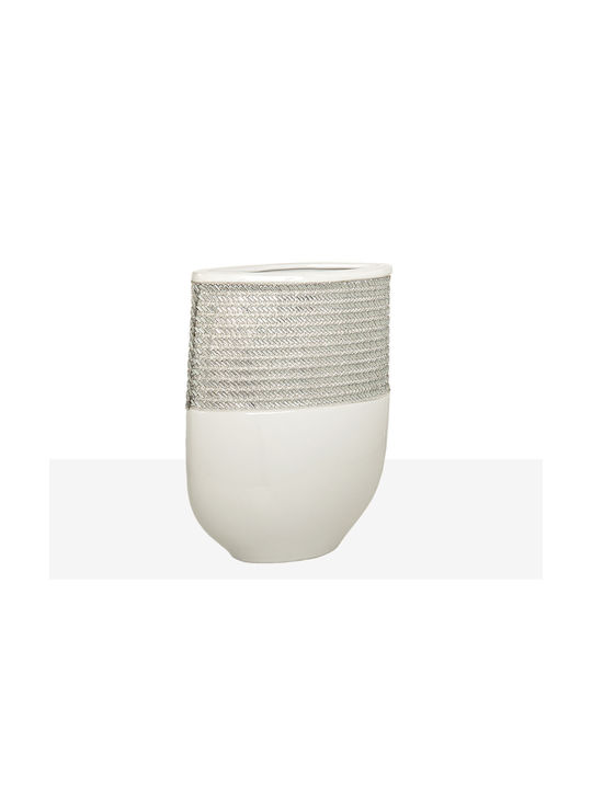 Romimex Decorative Vase White 21x9x28cm