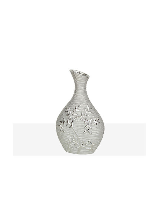 Romimex Decorative Vase Silver 15x8x26cm