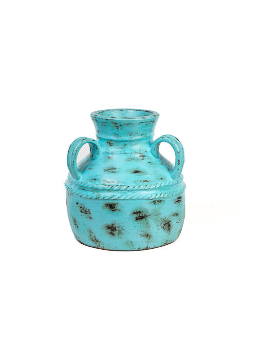 Romimex Decorative Vase Turquoise 28x26x30cm