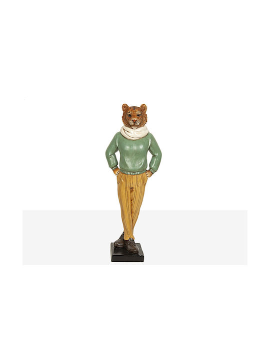 Decorative Figure Romimex Green Resin Tiger 14 X 37 X 10 Cm