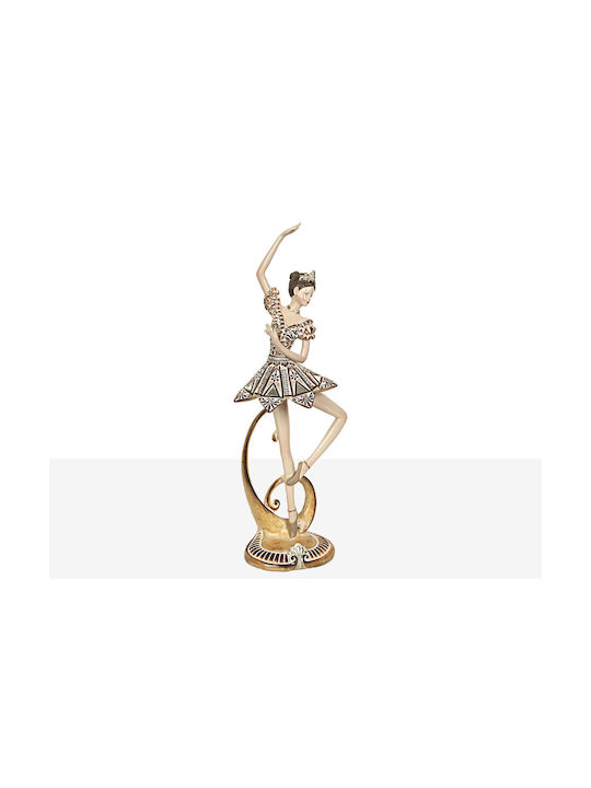 Decorative Figure Romimex Gold Resin Ballerina 13 X 38 X 9 Cm