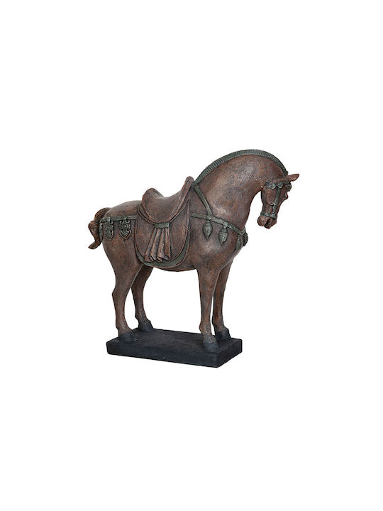 Decorative Figure Romimex Brown Resin Horse 39 X 36 X 16 Cm