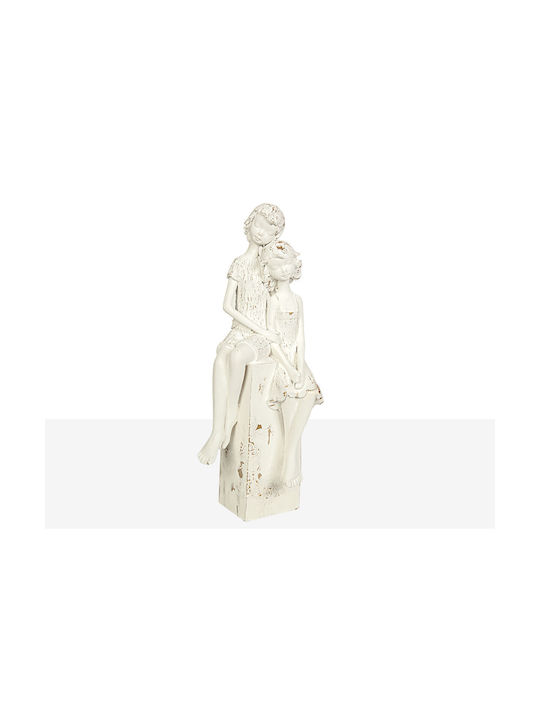 Decorative Figure Romimex White Resin Children 15 X 39 X 12 Cm