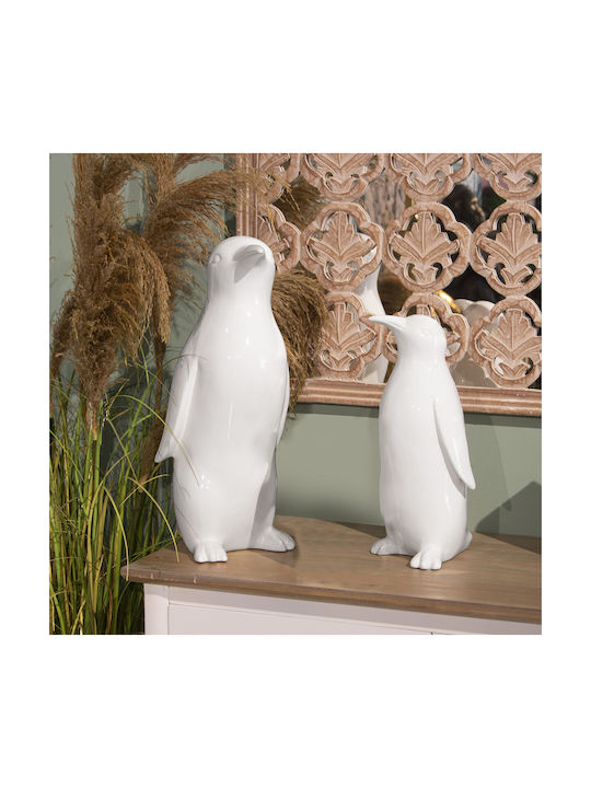 Figurină Decorativă Alexandra House Living Pinguin Ceramic Alb