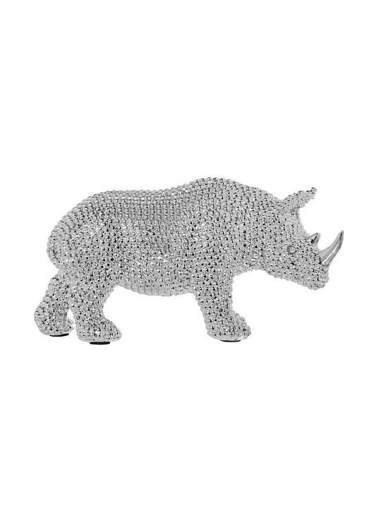 Decorative Figure Alexandra House Living Silver Acrylic Plastic Melamine Rhinoceros