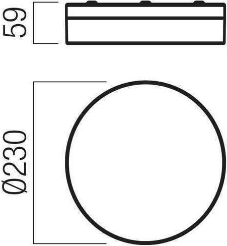 Redo Group Frisbi Pl Таванно осветление Баня Черен с Вграден LED